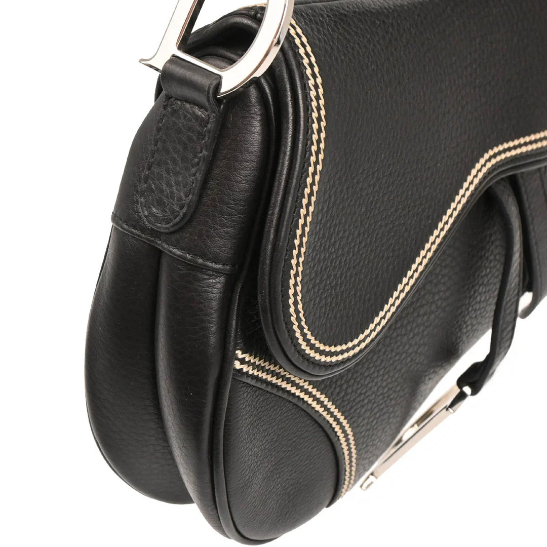 バッグ Christian Dior Christian Dior 2006 Black Leather Saddle Handbag – AMORE