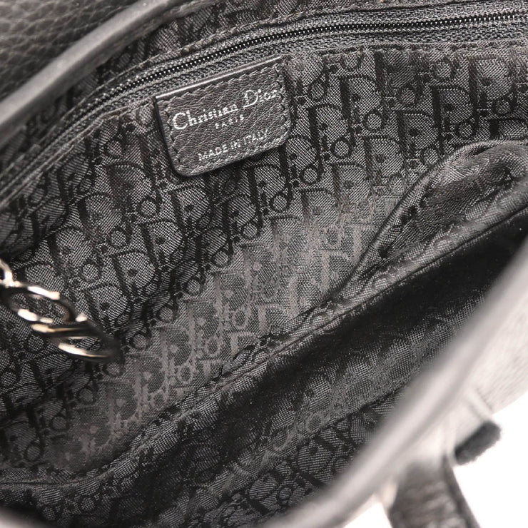 Christian Dior 2006 Black Leather Saddle Handbag