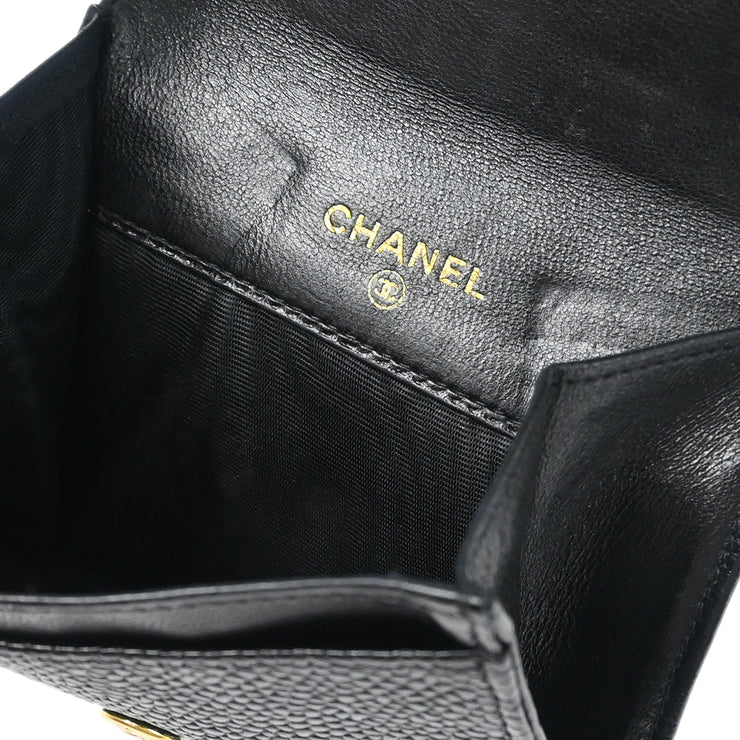 Chanel 1996-1997 Black Caviar Coin Purse Wallet