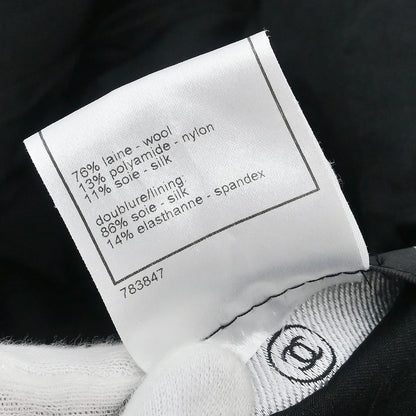 Chanel 2008 Little Black Line Single Breasted Collarless Jacket Black #36