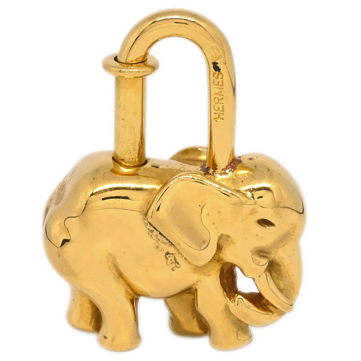 Hermes 1988 Elephant Cadena Gold Small Good