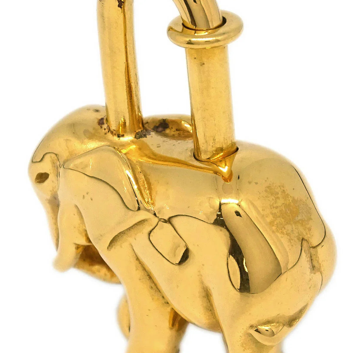 Hermes 1988 Elephant Cadena Gold Small Good
