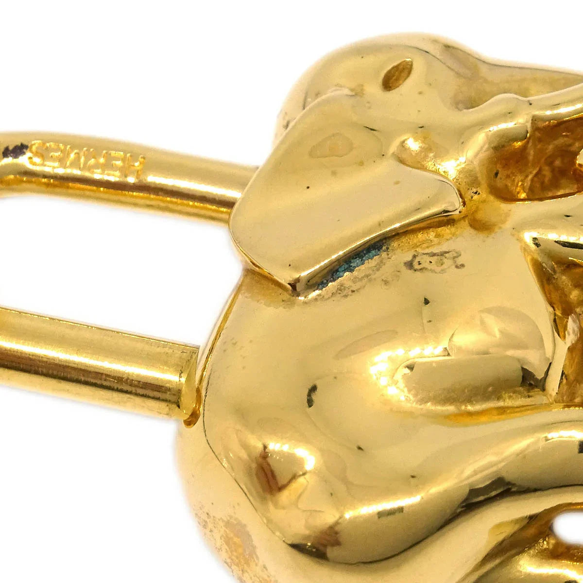 Hermes 1988 Elephant Cadena Gold Small Good
