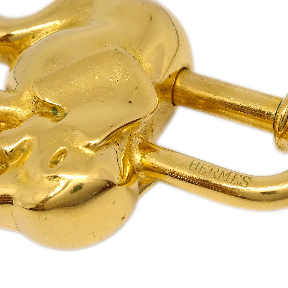 Hermes 1988 Elephant Cadena Gold Small Good