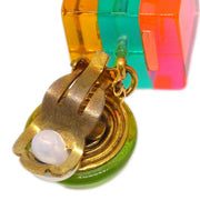 Chanel Dangle Cube Earrings Clip-On Gold 97P