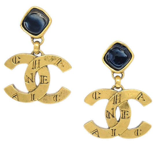 Chanel Dangle Piercing Earrings Gold 99A