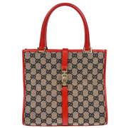 Gucci Red Black Beige GG Jackie Handbag