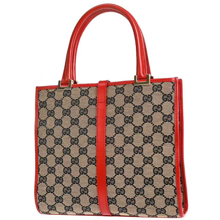 Gucci Red Black Beige GG Jackie Handbag