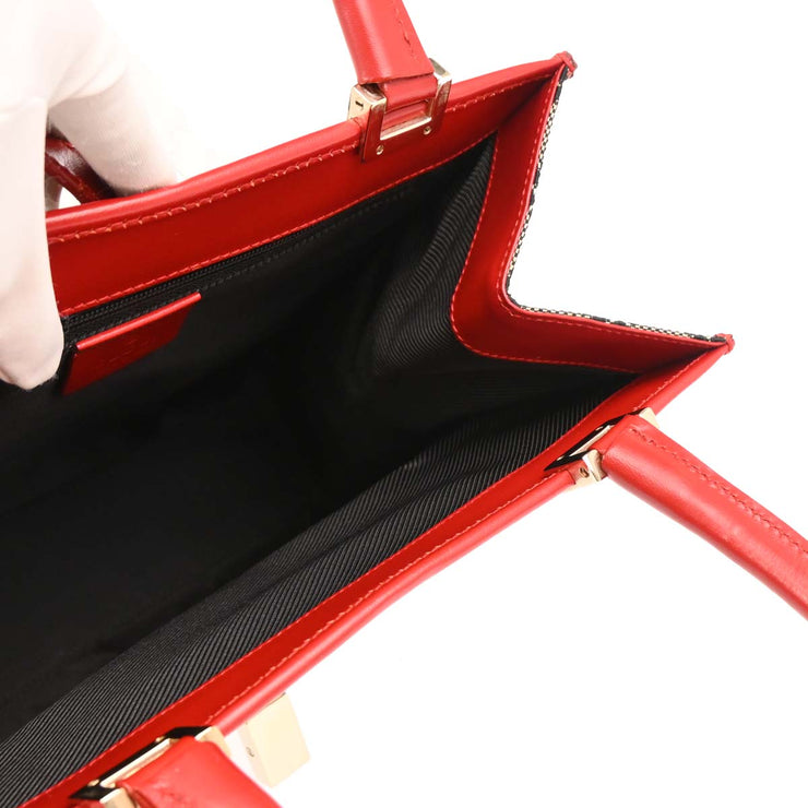Gucci Red Black Beige GG Jackie Handbag