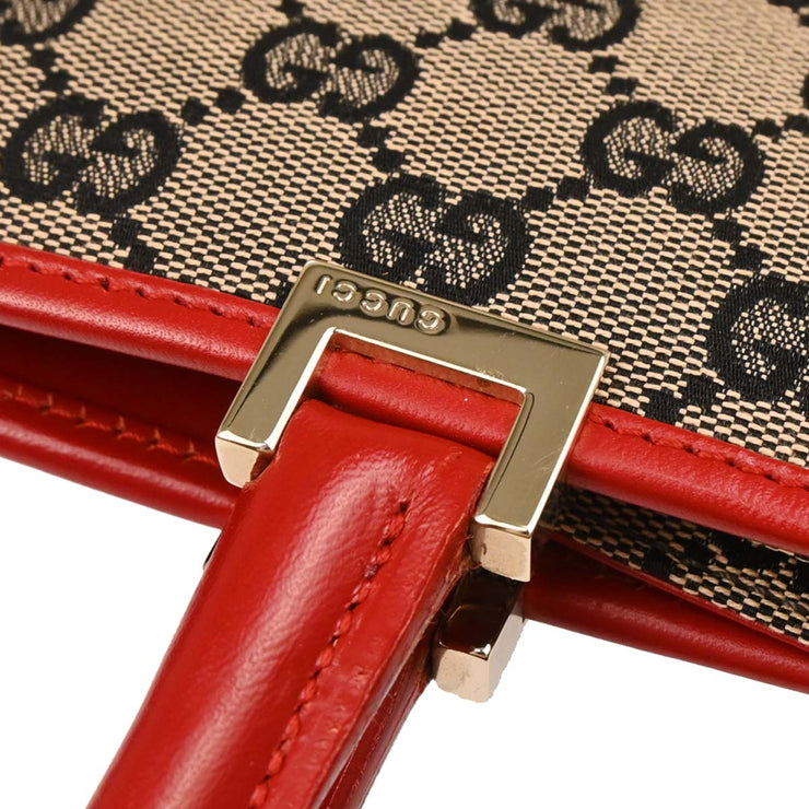 Gucci Red Black Beige GG Jackie Handbag