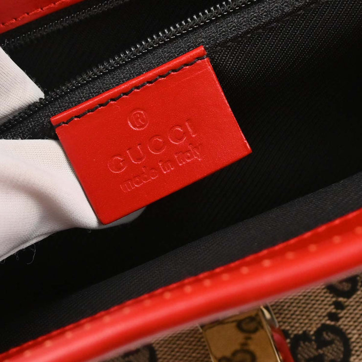Gucci Red Black Beige GG Jackie Handbag