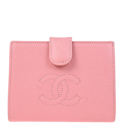 Chanel Pink Caviar Bifold Wallet Purse