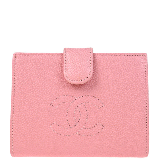 Chanel Pink Caviar Bifold Wallet Purse