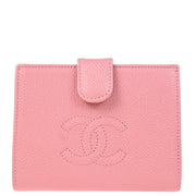 Chanel 2004-2005 Pink Caviar Bifold Wallet Purse