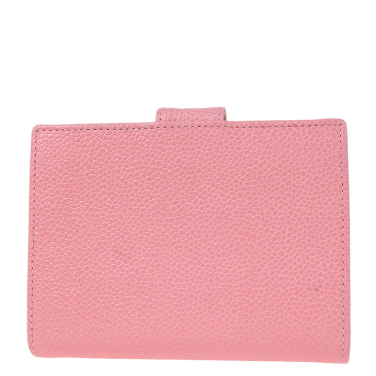 Chanel 2004-2005 Pink Caviar Bifold Wallet Purse