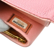 Chanel 2004-2005 Pink Caviar Bifold Wallet Purse