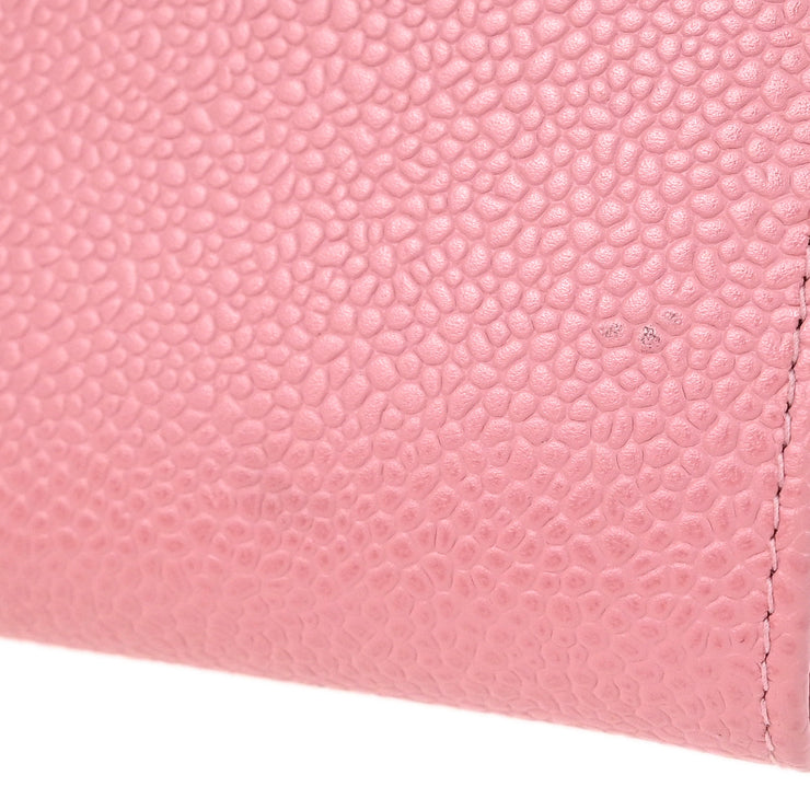 Chanel 2004-2005 Pink Caviar Bifold Wallet Purse