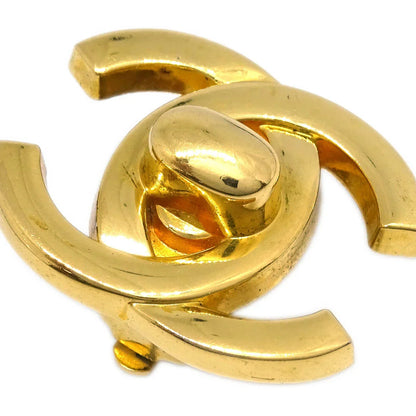 Chanel CC Turnlock Earrings Clip-On Gold Large 96P