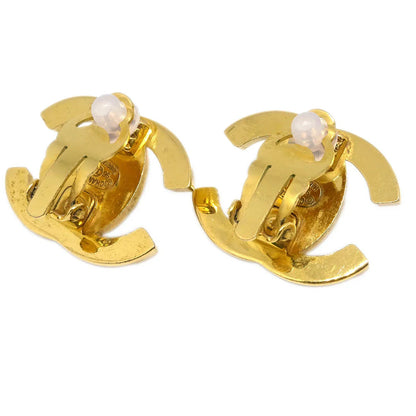 Chanel CC Turnlock Earrings Clip-On Gold Large 96P