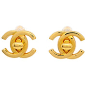 Chanel CC Turnlock Earrings Clip-On Gold Small 95A