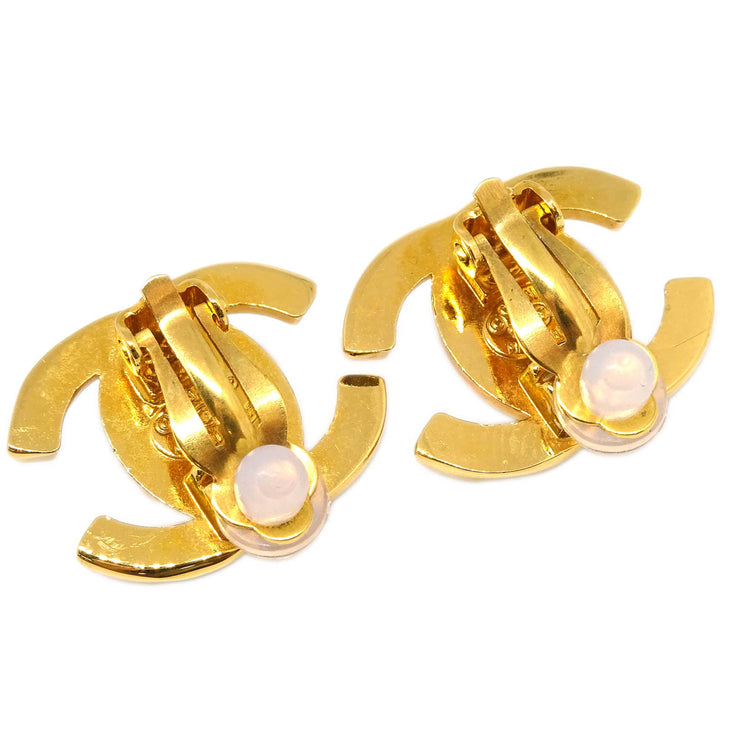 Chanel CC Turnlock Earrings Clip-On Gold Small 95A