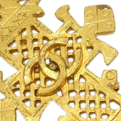 Chanel Cross Brooch Pin Gold 94P