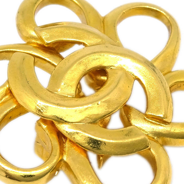 Chanel Flower Earrings Clip-On Gold 96P