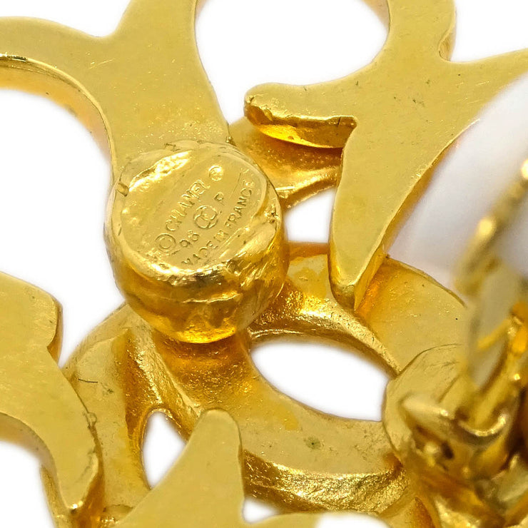 Chanel Flower Earrings Clip-On Gold 96P