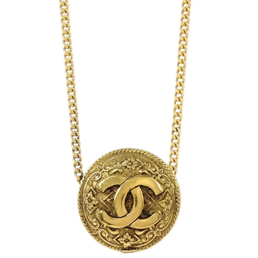 Chanel Gold Medallion Chain Pendant Necklace 1982/3223