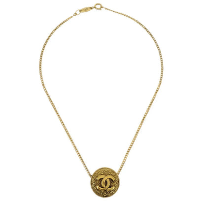 Chanel Gold Medallion Chain Pendant Necklace 1982/3223