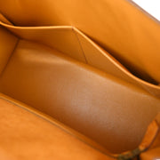 Hermes * Chestnut Ostrich Kelly 28 Sellier 2way Shoulder Handbag