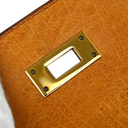Hermes * Chestnut Ostrich Kelly 28 Sellier 2way Shoulder Handbag