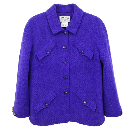 Chanel 1995 Single Breasted Jacket Purple #44