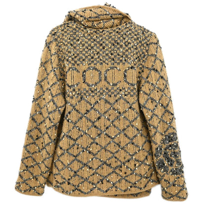 Chanel Ensemble Cardigan Sleeveless Top Brown