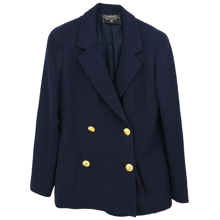 Chanel Double Breasted Jacket Navy