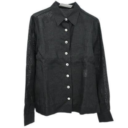 Chanel Blouse Sheer Shirt Black #40