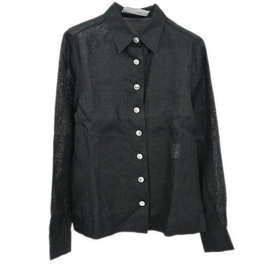 Chanel Blouse Sheer Shirt Black #40