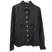 Chanel Blouse Sheer Shirt Black #40