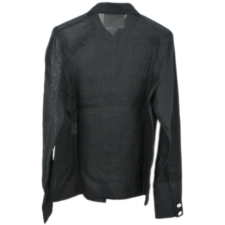 Chanel Blouse Sheer Shirt Black #40