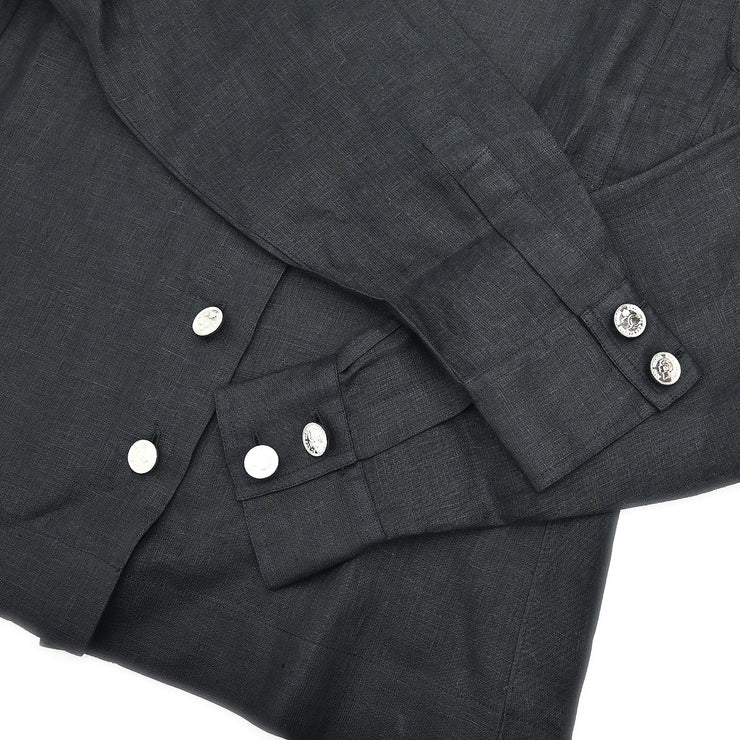Chanel Blouse Sheer Shirt Black #40