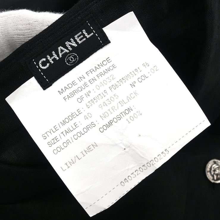 Chanel Blouse Sheer Shirt Black #40