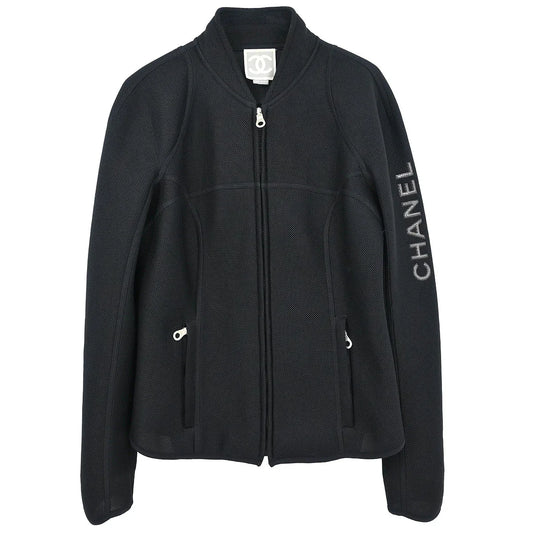 Chanel 2003 Sport Line Zip Up Jacket Black #44