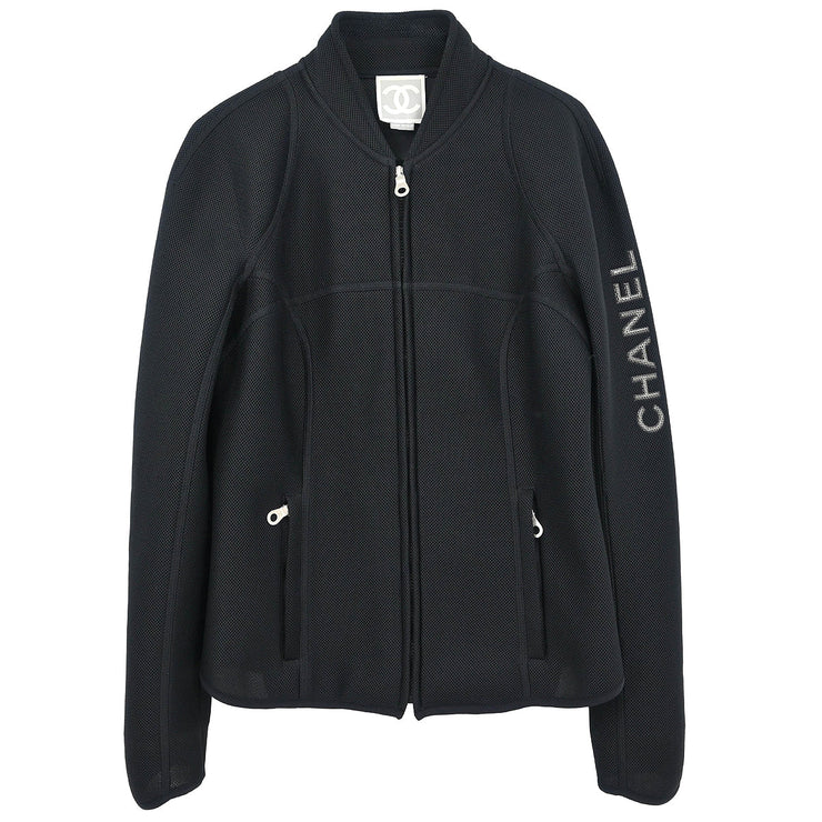 Chanel 2003 Sport Line Zip Up Jacket Black #44