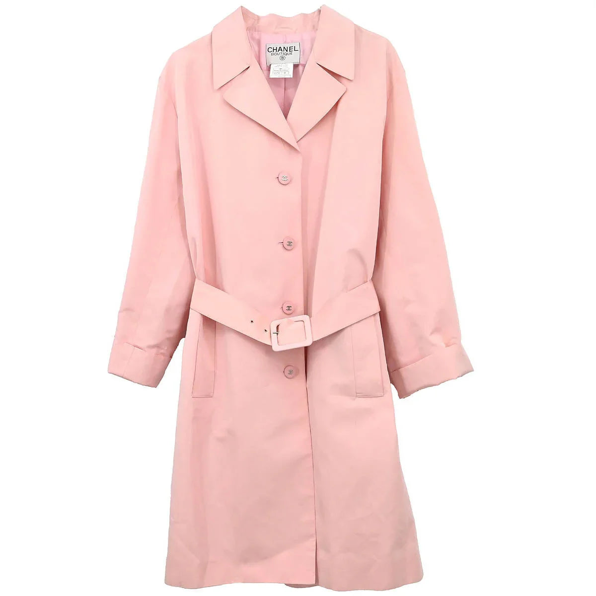 Chanel 1996 Single Breasted Coat Pink #38