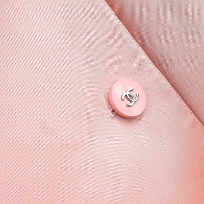 Chanel 1996 Single Breasted Coat Pink #38