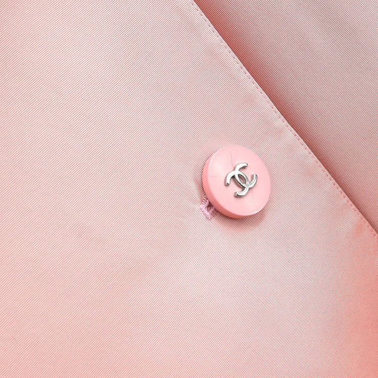 Chanel 1996 Single Breasted Coat Pink #38