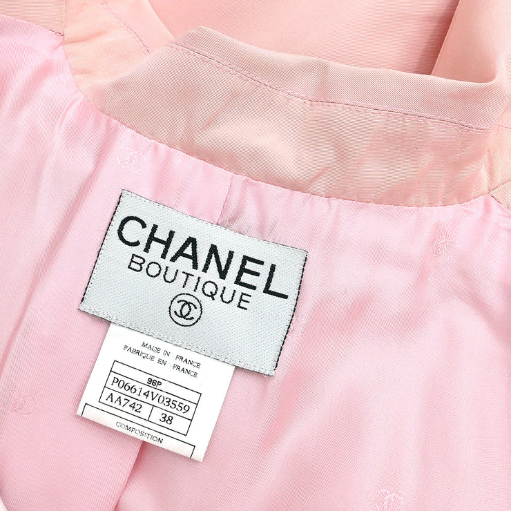 Chanel 1996 Single Breasted Coat Pink #38