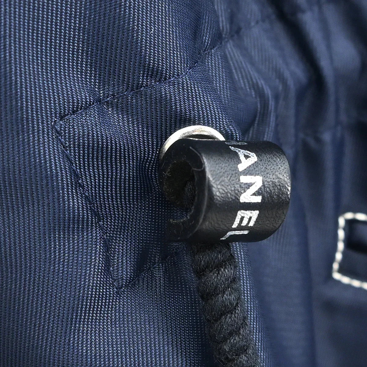 Chanel Zip Up Coat Navy