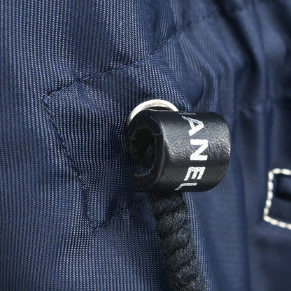 Chanel Zip Up Coat Navy