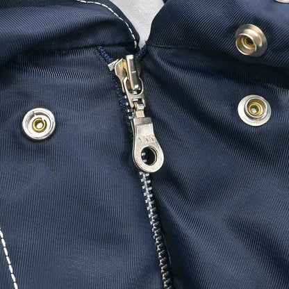 Chanel Zip Up Coat Navy